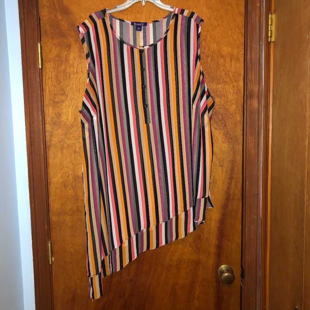 NWOT Roaman’s Striped Tank Top Plus Size 30w